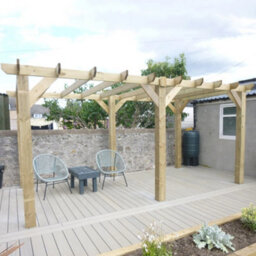 "NLC(DRIFFIELD)LIMITED Nlc Xl Wooden Pergola 5.4M X 3.6M (17'9"" X 11'10"") With Heavy Duty Tanalised Timber" - thumbnail 9