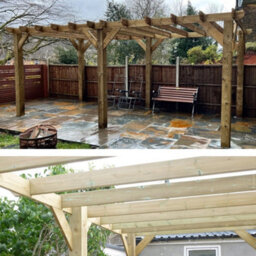 "NLC(DRIFFIELD)LIMITED Nlc Xl Wooden Pergola 5.4M X 3.6M (17'9"" X 11'10"") With Heavy Duty Tanalised Timber" - thumbnail 6