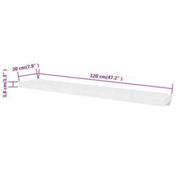 Berkfield 2 White Mdf Floating Wall Display Shelves Book/dvd Storage - thumbnail 5