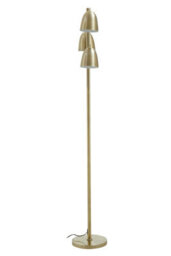 Orsina Brass Finish Floor Lamp, Contemporary Slim Metal Floor Lamp With Three Head Spotlights, Standing Lamp - thumbnail 4