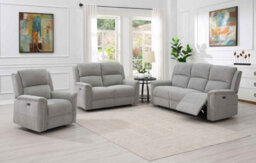 Erdington Power Recliner 2 Seater Sofa - Light Grey - thumbnail 2