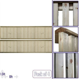 Premier Garden Supplies Premier Tuscany Wooden Trellis Panel 6Ft X 1.5Ft (4 Pack) Vertical Slatted Decorative Fencing Topper For Climbing Plant Support - thumbnail 1