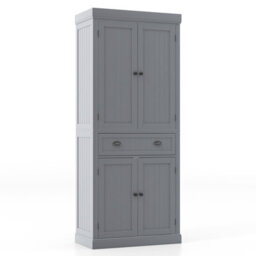 Costway 183Cm Tall Storage Cabinet 2 Doors Display Organizer Freestanding Pantry Cupboard - thumbnail 8
