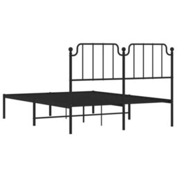 Berkfield Metal Bed Frame Without Mattress With Headboard Black 140X190Cm - thumbnail 7