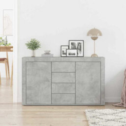 Berkfield Sideboard Concrete Grey Engineered Wood 120 X 36 X 69 Cm Storage - thumbnail 4
