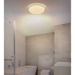 Luminosa Lighting Luminosa Sapana 30Cm Round Flush Ceiling Light Nickel Matt Ip44 Led 3000K - thumbnail 5