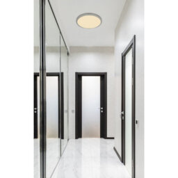 Luminosa Lighting Luminosa Sapana 30Cm Round Flush Ceiling Light Nickel Matt Ip44 Led 3000K - thumbnail 4