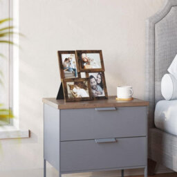 Songmics 4-Photo Wall Frame Set, Collage Picture Display, Family Memory Showcase Collection, Rustic Brown - thumbnail 3
