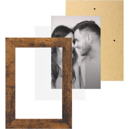 Songmics 4-Photo Wall Frame Set, Collage Picture Display, Family Memory Showcase Collection, Rustic Brown - thumbnail 4