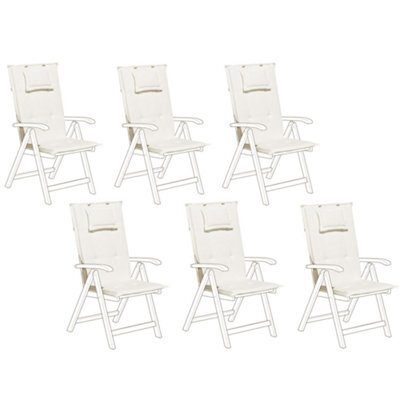 Beliani Set Of 6 Back/seat Cushions Java/amantea 50 X 70 Cm Off-White - image 1