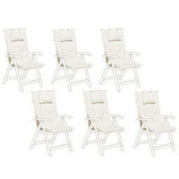 Beliani Set Of 6 Back/seat Cushions Java/amantea 50 X 70 Cm Off-White - thumbnail 1
