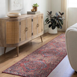 Livabliss Iris-Vintage Red Blue Beige Traditional Boho Living Dining Bedroom Rug 107 X 168 Cm Easy Care, Non Shedding - thumbnail 2