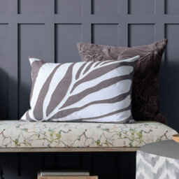Voyage Maison Voyage Bamboo Embroidered Feather Filled Cushion, Lavender, 40 X 60Cm - thumbnail 1