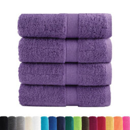 Berkfield Durable Premium Wash Towels Solund 4 Pcs Purple 30X30 Cm 600 Gsm