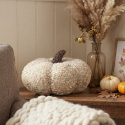 Garden Greatness Neutral Textured Pumpkin Cushion - thumbnail 1