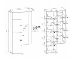 Arte Polo 10 Tall Display Cabinet 86Cm - Vertical Storage With Glass Display - thumbnail 2