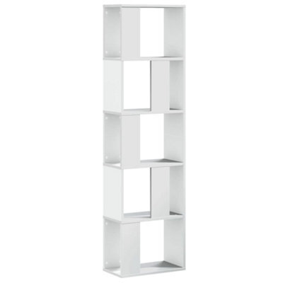 Berkfield Durable Bookcase 5-Tier White 45X23.5X162.5 Cm Engineered Wood - image 1