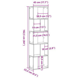 Berkfield Durable Bookcase 5-Tier White 45X23.5X162.5 Cm Engineered Wood - thumbnail 8