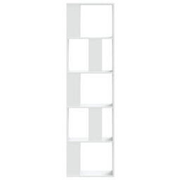 Berkfield Durable Bookcase 5-Tier White 45X23.5X162.5 Cm Engineered Wood - thumbnail 3