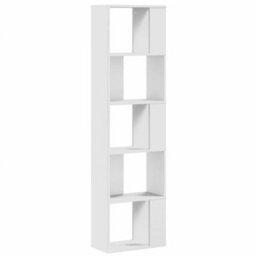 Berkfield Durable Bookcase 5-Tier White 45X23.5X162.5 Cm Engineered Wood - thumbnail 5