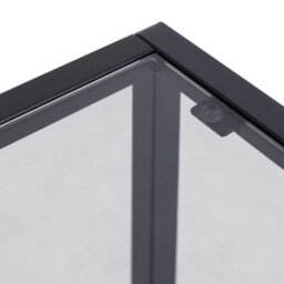 Wyld Haus Wrenna Black Bedside Table With Smoked Tempered Glass Top - thumbnail 9