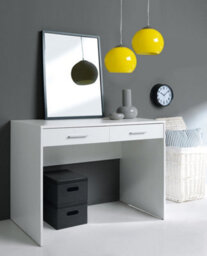 Arte Nepo Plus 100Cm White Study Desk - Modern Youth Desk With 2 Drawers - thumbnail 2