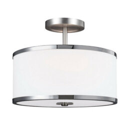 Stylish 2 Bulb Satin Nickel Ceiling Pendant Light With Chrome Finish For Led E27 Bulbs