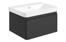 Aquarius Sophie 605mm Vanity Unit Matt Black Tall Boy Set With Matt Black Brassware - thumbnail 2