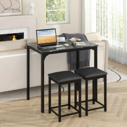 Dining Table Set 3Pcs Modern Kitchen With 2 Upholstered Chairs - thumbnail 3