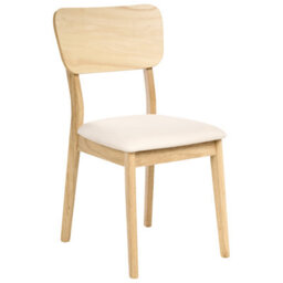 Beliani Set Of 2 Dining Chairs Minier Wood Light Brown/ Beige - thumbnail 4