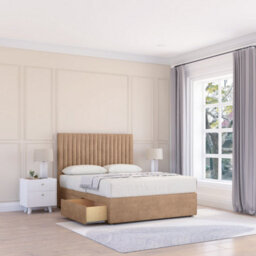 "Sloomy 5Ft Manhattan Naples Sand Memory Foam Bed Set With No Drawers Mattress & 26"" Headboard - King"