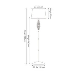 Pacific Lifestyle Tall Living Room Silver Metal Twist Detail Floor Lamp - thumbnail 4
