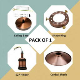 Vintage Flush Mount Ceiling Light E27 With 22Cm Copper Shade Easy Fit Durable Metal Industrial Ceiling Lighting Fixtures - thumbnail 9