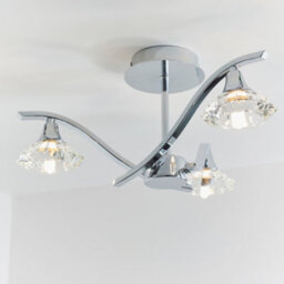 Anson Lighting Worland 3Lt Semi Flush Light Finished In Chrome Plate And Clear Crystal - thumbnail 6