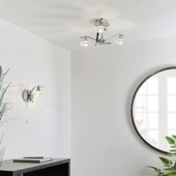 Anson Lighting Worland 3Lt Semi Flush Light Finished In Chrome Plate And Clear Crystal - thumbnail 7