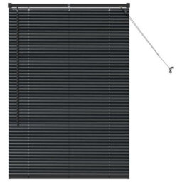 Walplus Window Blind With Curtains Manual Black Aluminium - thumbnail 2