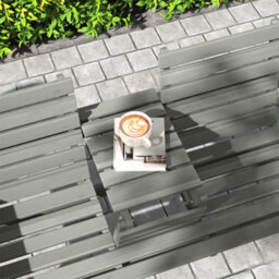 Outsunny Convertable 3-Seater Wood Bench Table Garden W/ Armrests Grey - thumbnail 8