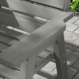 Outsunny Convertable 3-Seater Wood Bench Table Garden W/ Armrests Grey - thumbnail 9