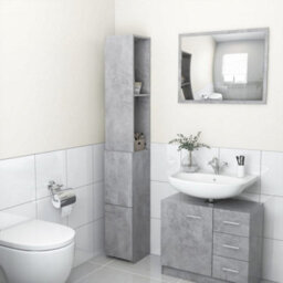 Vidaxl Bathroom Cabinet Concrete Grey 25X26.5X170 Cm Engineered Wood - thumbnail 1