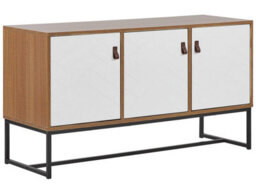 Wyld And Coco Novahome Sideboard 3 Doors 62 X 112 Cm - White And Light Wood Matt Finish - thumbnail 3