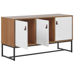 Wyld And Coco Novahome Sideboard 3 Doors 62 X 112 Cm - White And Light Wood Matt Finish - thumbnail 5
