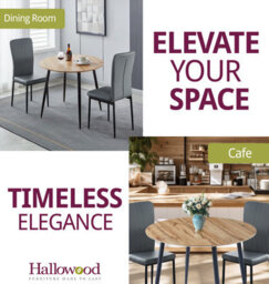 Hallowood Furniture Cullompton Small Round Dining Table 90Cm With 2 Faux Leather Grey Chairs - thumbnail 6