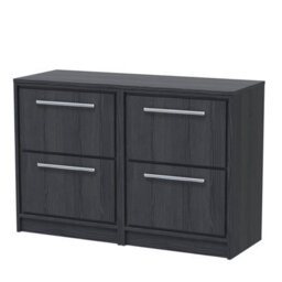 Hudson Reed Lille Floor Standing 4 Drawer Countertop Vanity Unit & Worktop, Graphite Woodgrain, 1205 X 460 mm - thumbnail 1