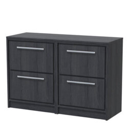 Hudson Reed Lille Floor Standing 4 Drawer Countertop Vanity Unit & Worktop, Graphite Woodgrain, 1205 X 460 mm - thumbnail 2