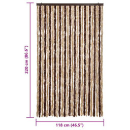 Vidaxl Insect Curtain Beige And Light Brown 118X220 Cm Chenille - thumbnail 3