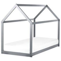 Beliani Kids Bed House Pine Wood Tosse 90 X 200 Cm (Eu Single) Grey - thumbnail 1