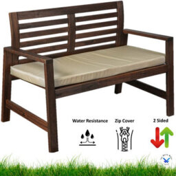 TheWhiteWater Limited Garden Bench Cushion - Patio Pub Furniture Bench Seat Pad - Weather & Waterproof Fabric - 3 Seater - Sand - thumbnail 2