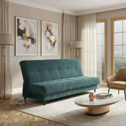 Enduro Xiv Modern Sofa Bed With Click Clack Sleeping Function Built In Bedding Storage And Comfortable Sleeping Area Turquoise