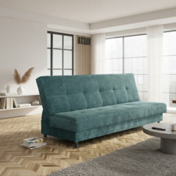 Enduro Xiv Modern Sofa Bed With Click Clack Sleeping Function Built In Bedding Storage And Comfortable Sleeping Area Turquoise - thumbnail 2