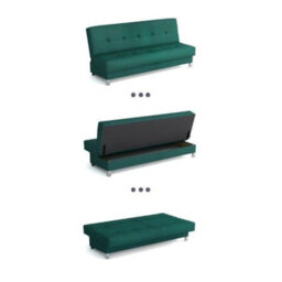 Enduro Xiv Modern Sofa Bed With Click Clack Sleeping Function Built In Bedding Storage And Comfortable Sleeping Area Turquoise - thumbnail 4
